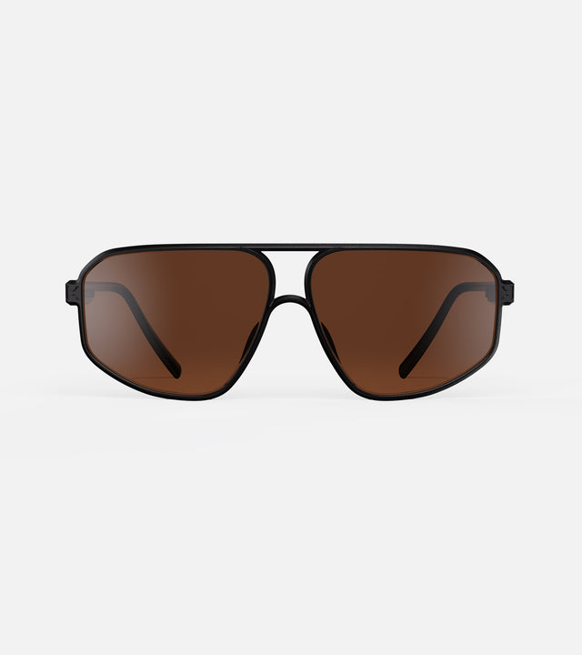 Chic black aviator sunglasses with thin frames and a contemporary twist on a classic design