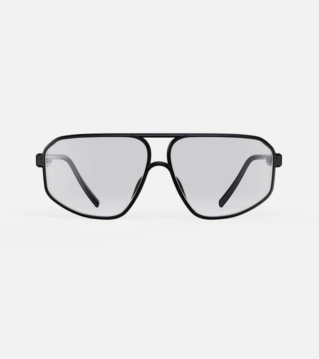 Fashion-forward bouble bridge black aviator optical glasses, perfect for a contemporary touch and high nose bridges