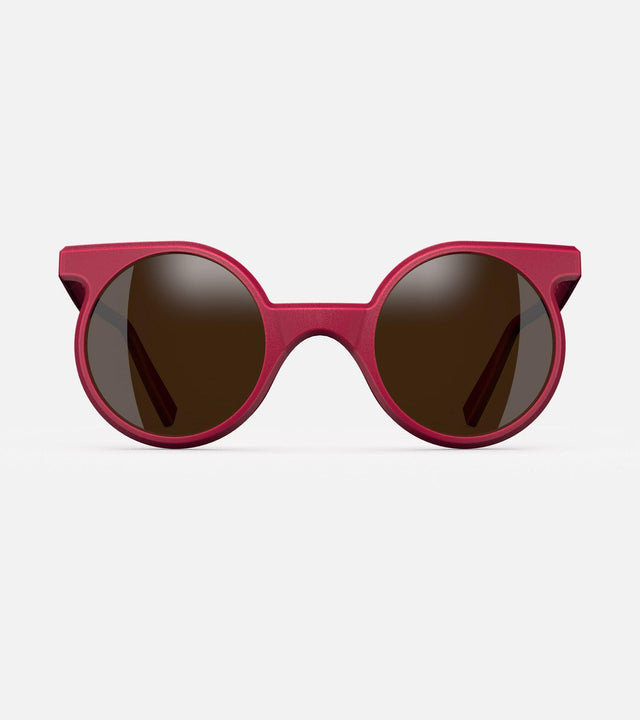 Fashion-forward red round frame sunglasses for unique style