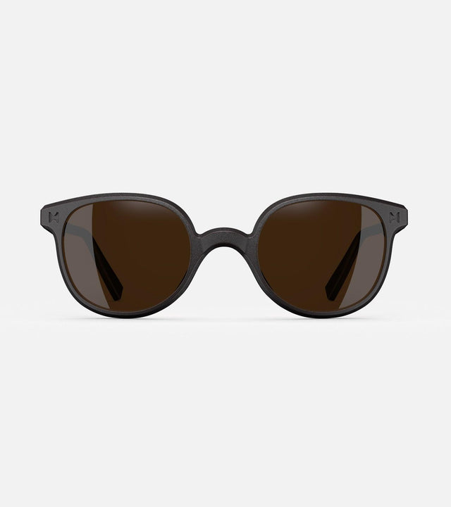 Classic black 3D printed sunglasses with dark lenses, featuring a versatile and comfortable fit for various nose bridges