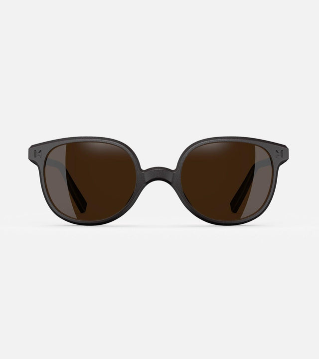 Classic black 3D printed sunglasses with dark lenses, featuring a versatile and comfortable fit for various nose bridges
