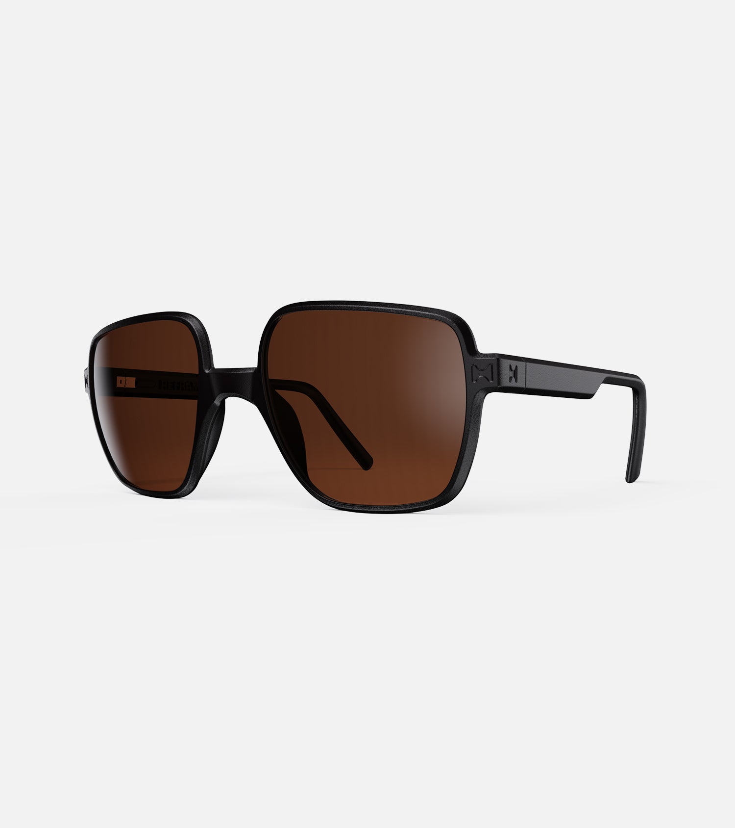 Stylish square black sunglasses with UV-protection brown lenses for a refined look.