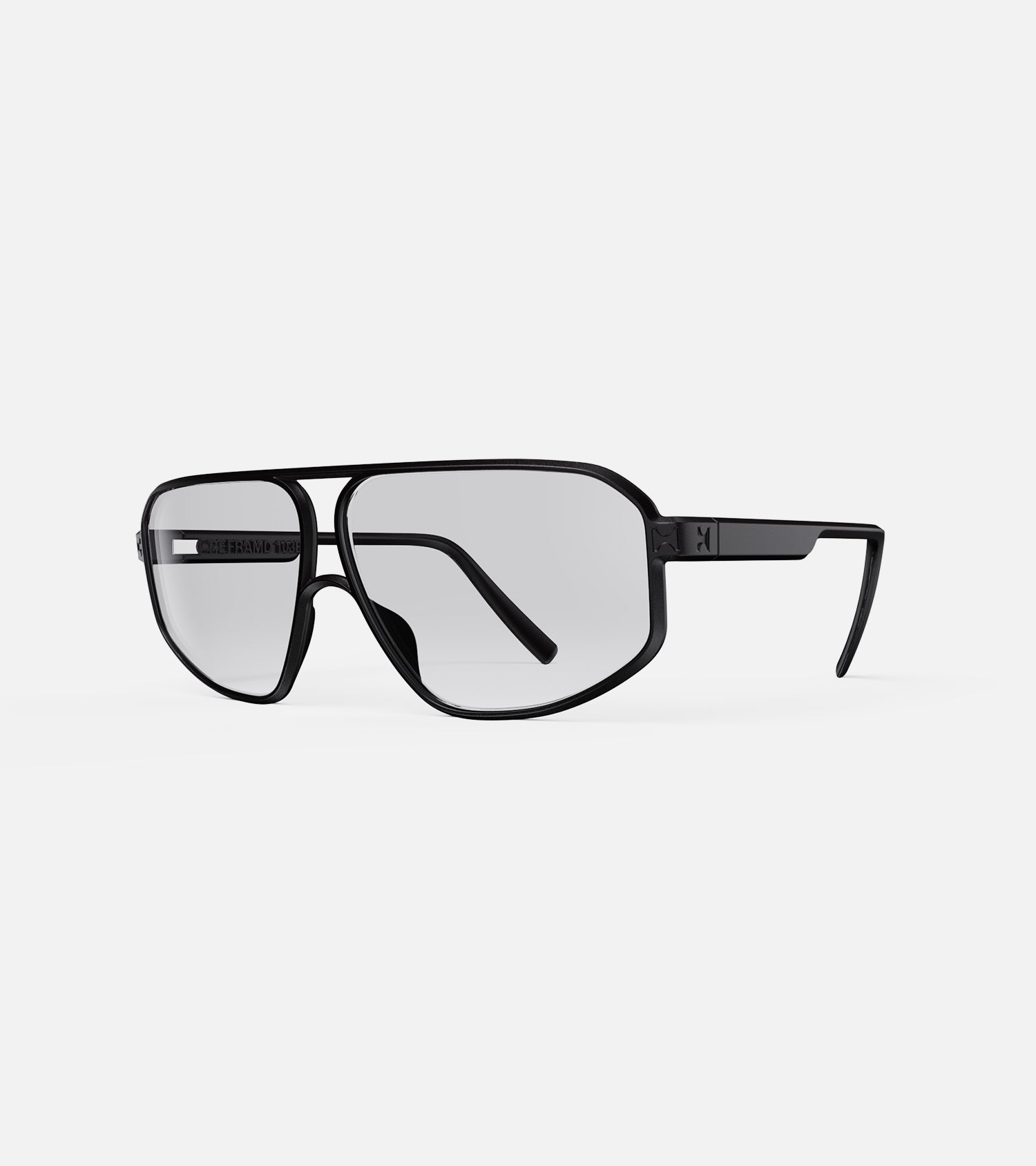 Fashion-forward black aviator glasses with, ideal for a contemporary edge”