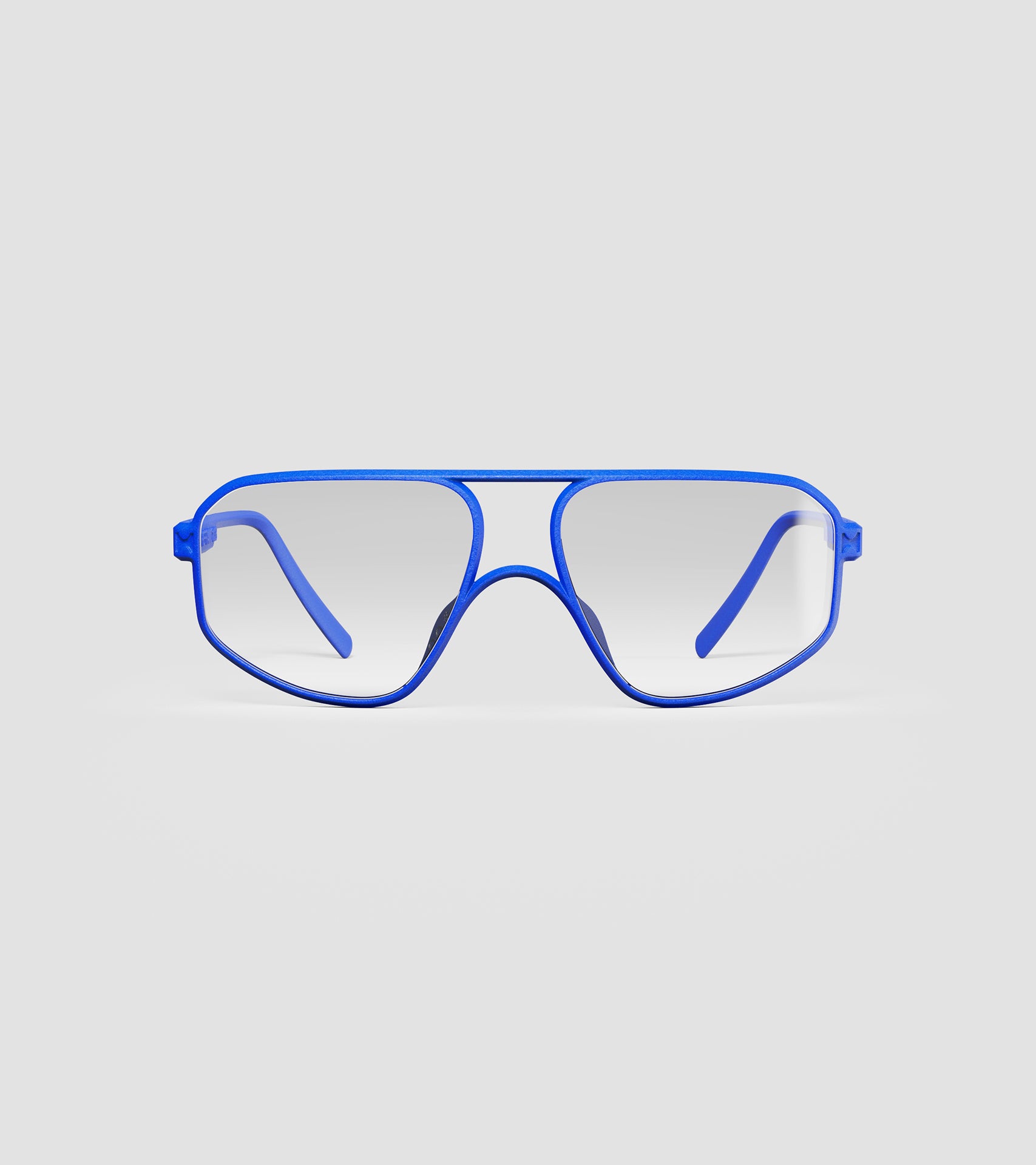 REFRAMD Fella eyewear in vibrant blue, designed for comfort and a bold statement look.
