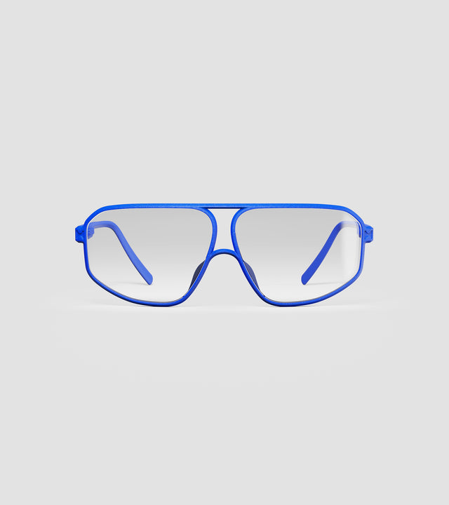 Unisex Asia fit blue frames with a unique aviator silhouette by REFRAMD