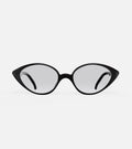 Chic black cat-eye frames with a sleek design, perfect for fashion-forward eyewear for wide nose bridge