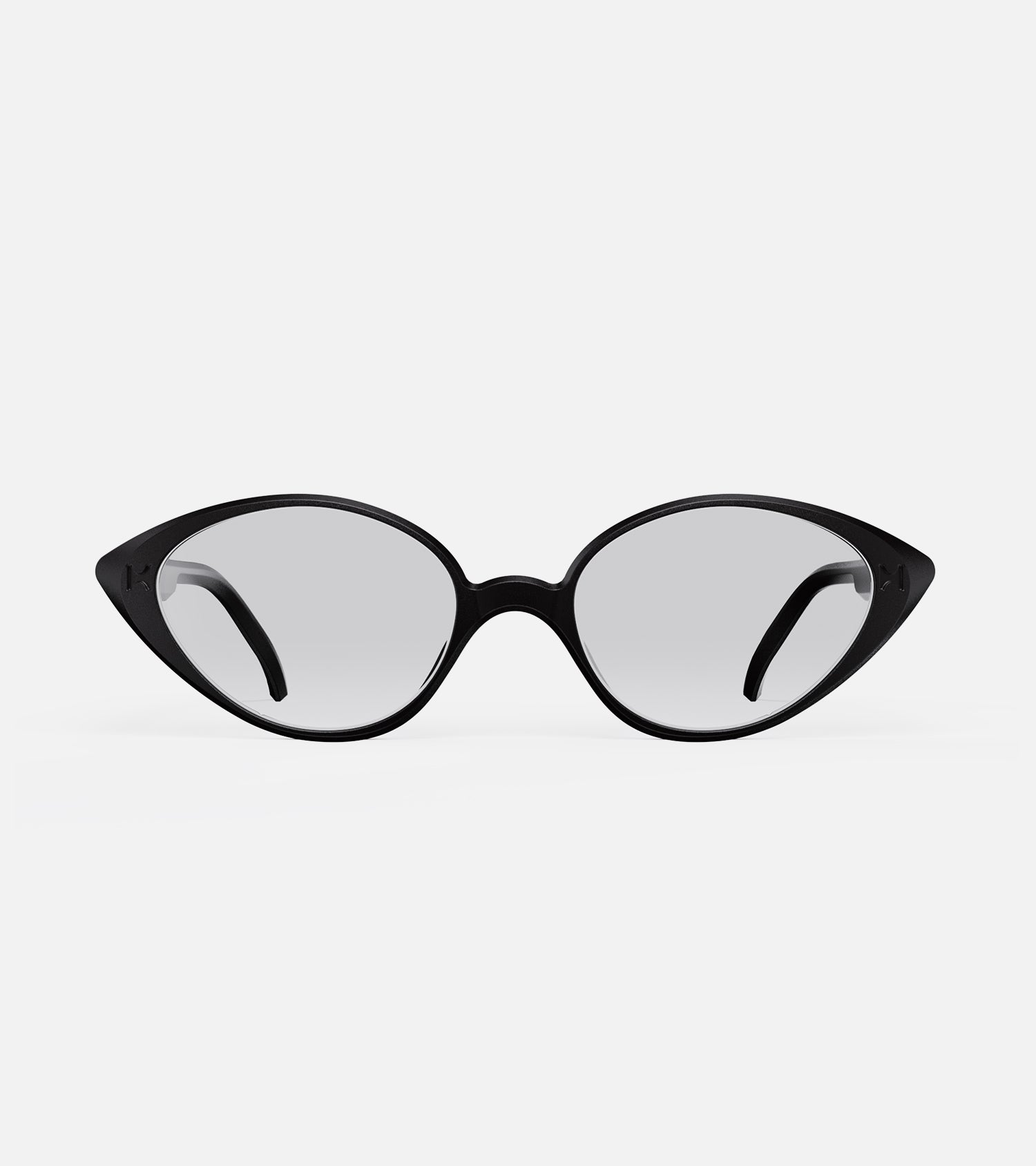 Chic black cat-eye frames with a sleek design, perfect for fashion-forward eyewear for wide nose bridge