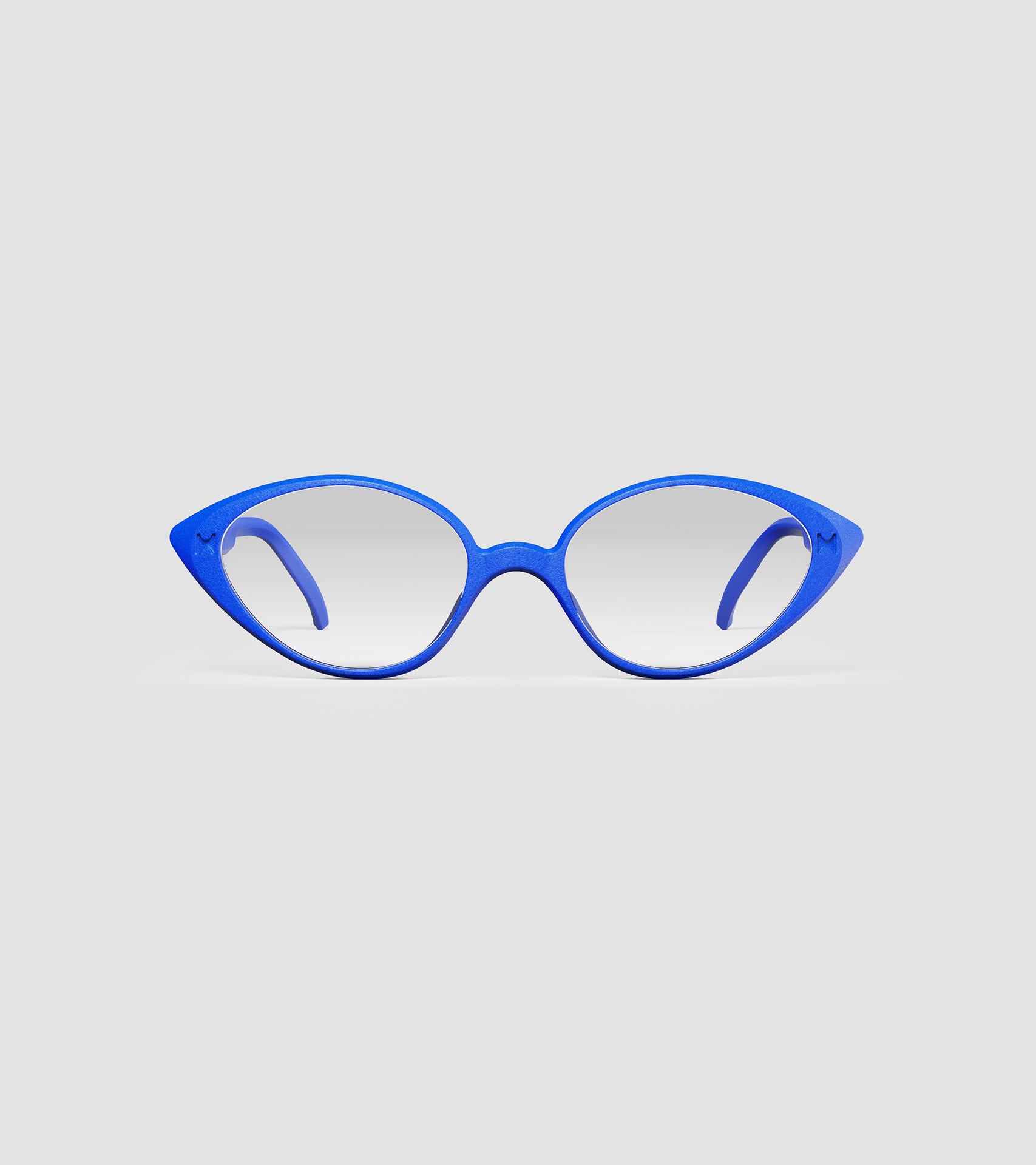 Lipitika wide bridge glasses by REFRAMD in bold blue frame