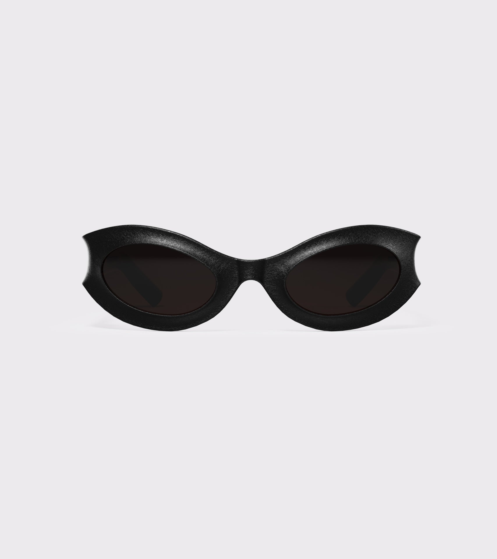 Afrofuturis High-fashion black rounded sunglasses, ideal for a playful yet chic look
