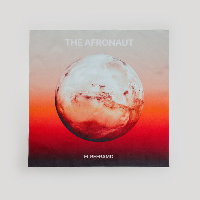 Reframd branded cleaning cloth for eyewear  for the Afronaut Collection