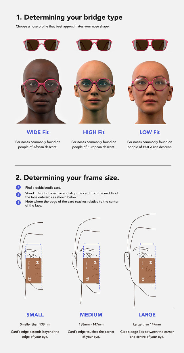 How to determine sunglasses sizes for REFRAMD