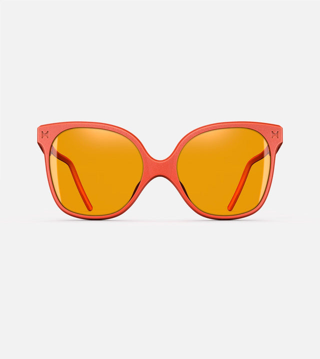 Trendy Fashion-week orange Missy cat-eye frames for a unique fashion statement