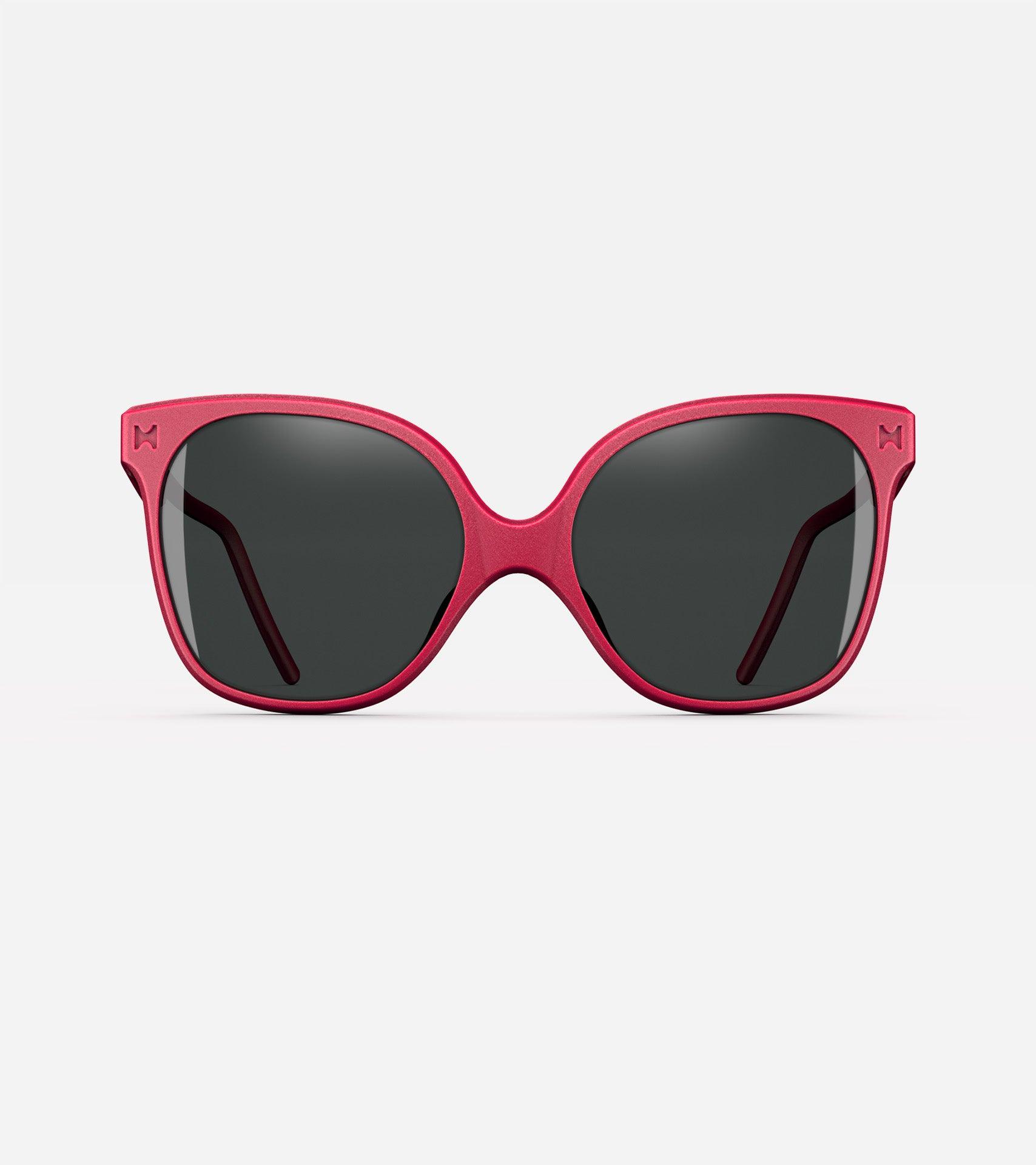 3D printed, wide nose  bridge Missy cat-eye glasses in vibrant red, perfect for a daring aesthetic