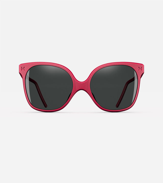 3D printed, wide nose  bridge Missy cat-eye glasses in vibrant red, perfect for a daring aesthetic