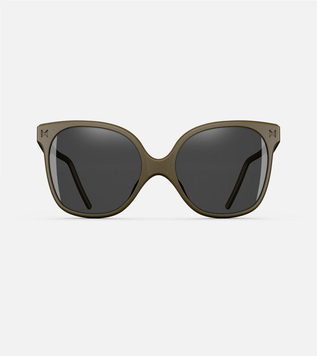 Missy cat-eye glasses in olive, perfect for a daring aesthetic