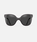 3D printed classic black Missy frames with a stylish cat-eye shape for black people's nose profiles