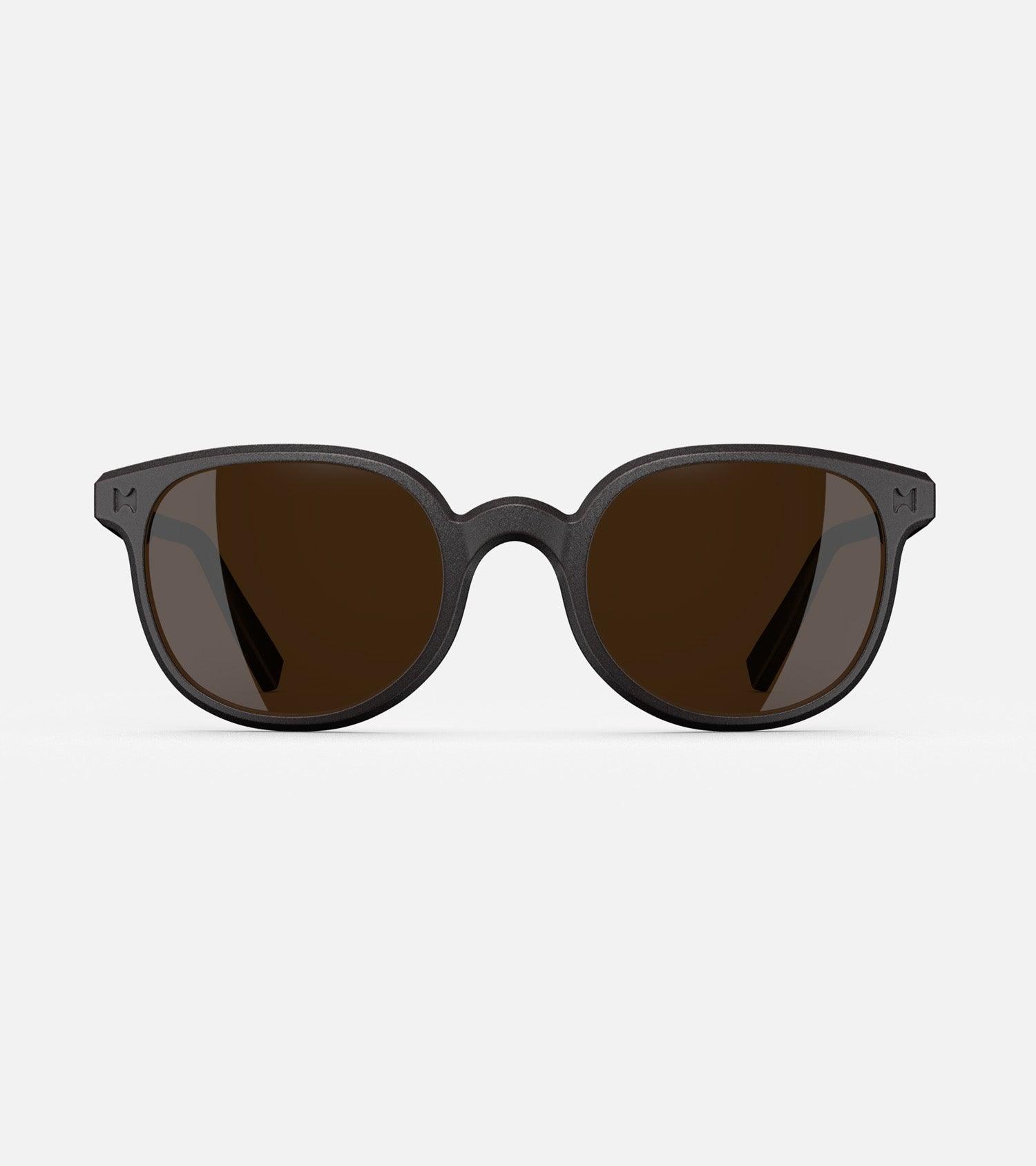 Classic black 3D printed sunglasses with dark lenses, featuring a versatile and comfortable fit for various nose profiles