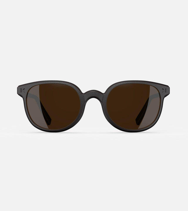 Classic black 3D printed sunglasses with dark lenses, featuring a versatile and comfortable fit for various nose profiles